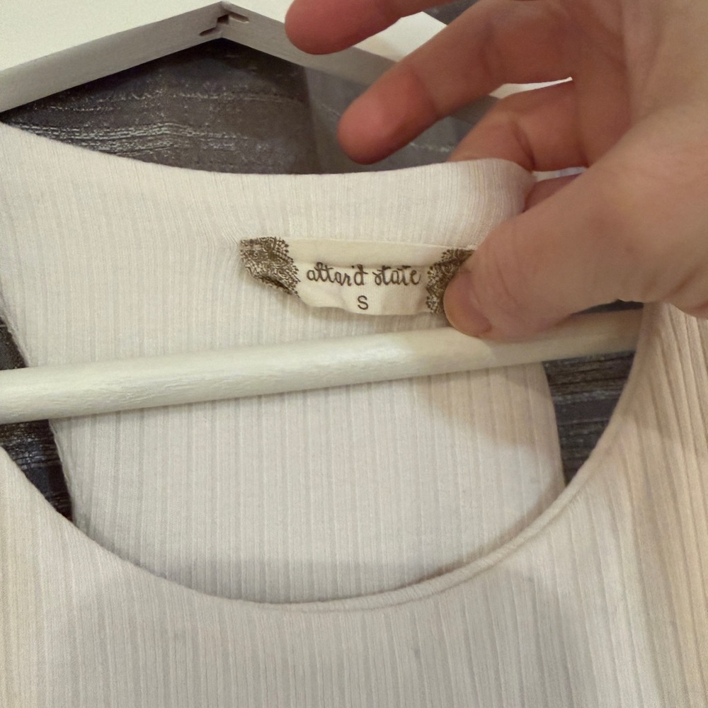 Altar’d State White Ribbed Bodysuit - Picture 3 of 4